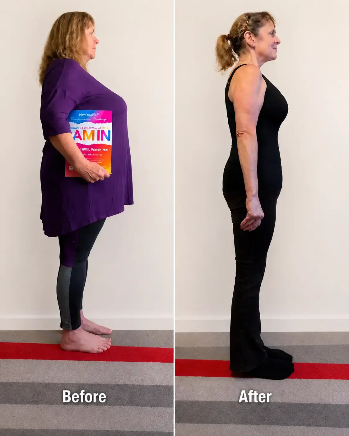 Tessa before and after her transformation with The New You Plan